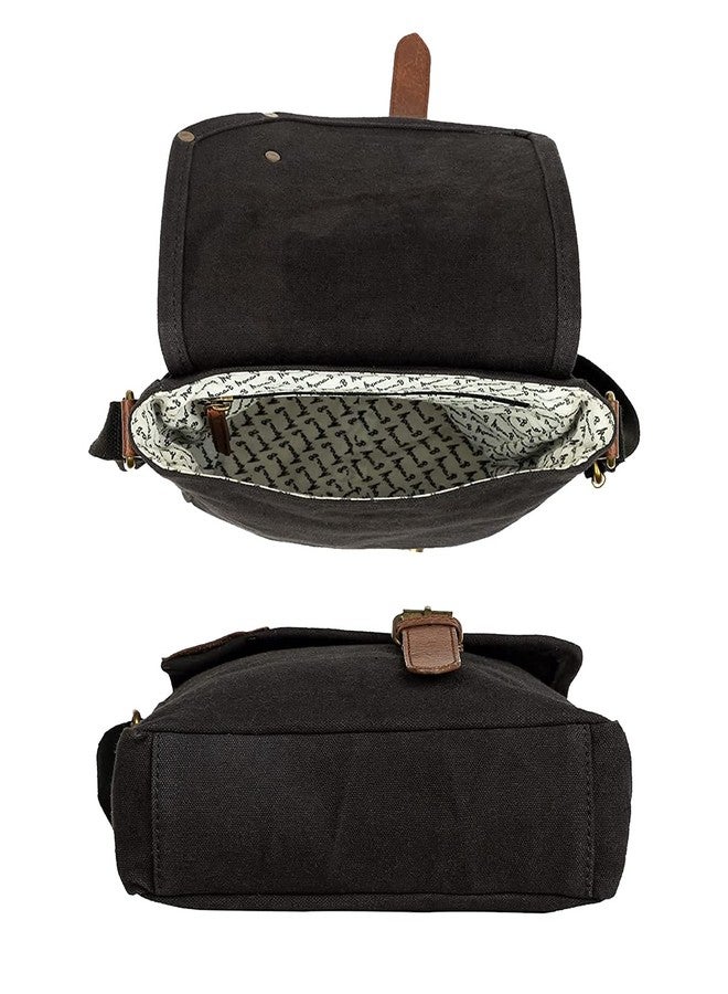 Mona B Canvas Sling Crossbody Bag with Stylish Design for Men and Women - Black - Image 4