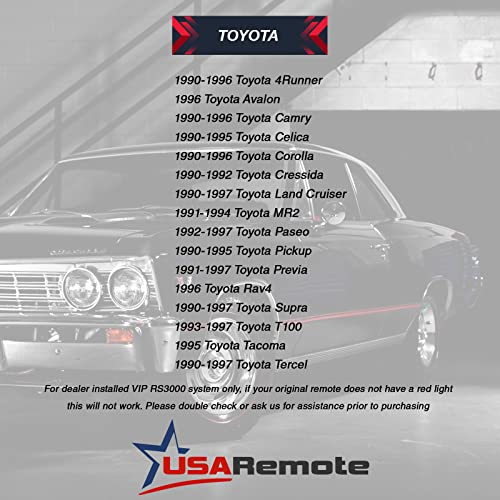 USARemote Car Key Fob Keyless Entry Remote fits Toyota Dealer Installed Systems (BAB237131-022, 08191-00870) - Image 4