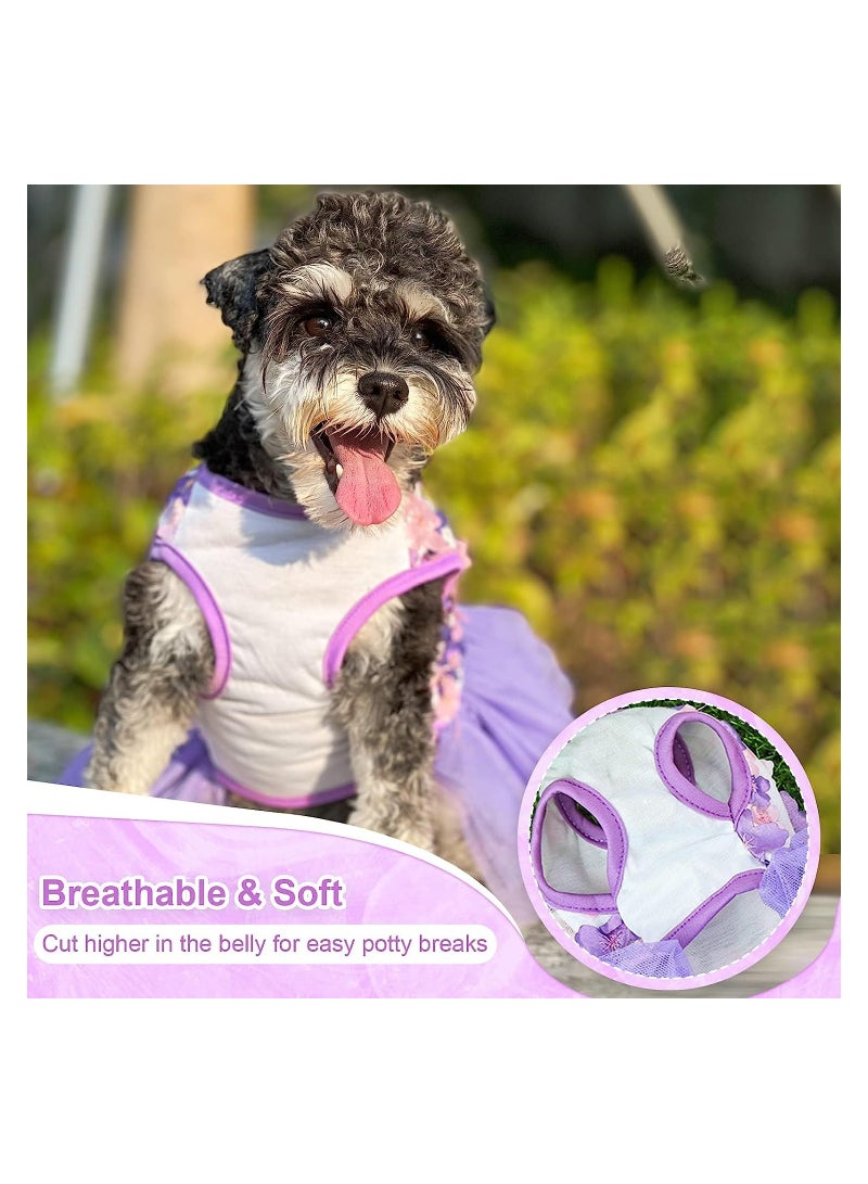 Excefore Dog Dress Pet Flower Outfit Spring Summer Floral Princess Skirt Pet Cat Tutu Dress Dog Lace Princess Costume for Outdoor Walking for Small Medium Girl Cat Dog - Image 3