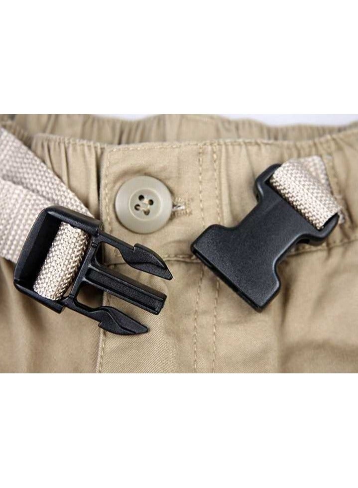 Loquat Men's Loose Multi Pocket Work Suit Capris Khaki - Image 3