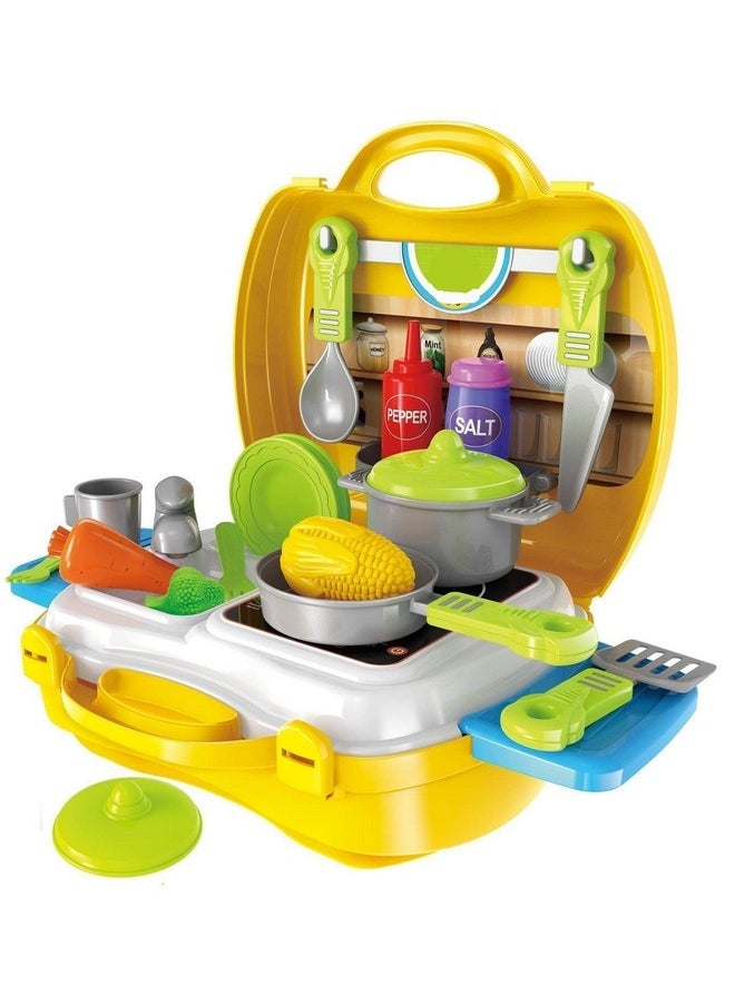 سمارت كرافت - مجموعة أدوات الطهي Ultimate Kid Chef Bring Along Kitchen (27 قطعة) - متعددة الألوان (صنع في الهند) - Image 1