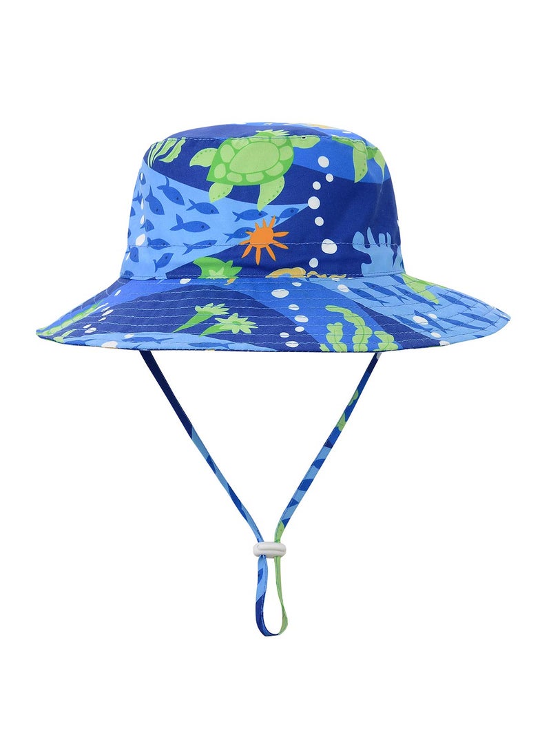 Komorebi Baby Sun Hat UPF 50+ Sun Protective Toddler Bucket Hat Summer Kids Beach Hats Wide Brim Outdoor Play Hat for Boys Girls Green Turtle 2-4T - Image 4