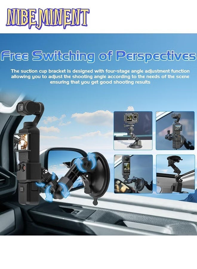 نيبمينينت DJI Osmo Pocket 3 حامل كوب الشفط، مجموعة حامل الزجاج الأمامي للسيارة مع محول توسيع لـ Insta360 X4 X5 X3 Go 3S لـ GoPro Max Mini Hero 13 12 11 10 9 Pocket 3 2 Action 5 Pro 4 الملحقات - Image 4