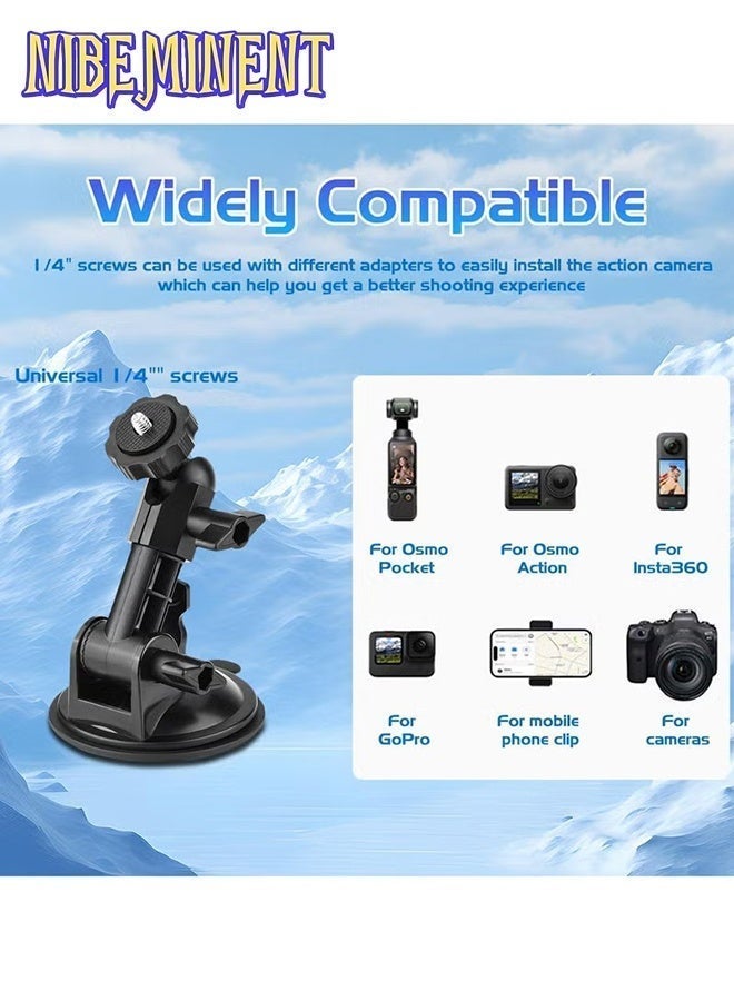 نيبمينينت DJI Osmo Pocket 3 حامل كوب الشفط، مجموعة حامل الزجاج الأمامي للسيارة مع محول توسيع لـ Insta360 X4 X5 X3 Go 3S لـ GoPro Max Mini Hero 13 12 11 10 9 Pocket 3 2 Action 5 Pro 4 الملحقات - Image 5