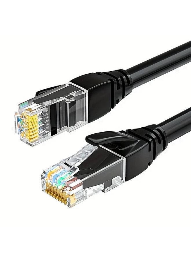 Cat 6 Ethernet Cable 1.65ft Black 1000 Mbps High Speed Gigabit LAN Network - Image 1