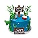 DiDida Fishing Cake Topper Gone fishing Cake with Bass Reed Happy Birthday Sign - Image 3