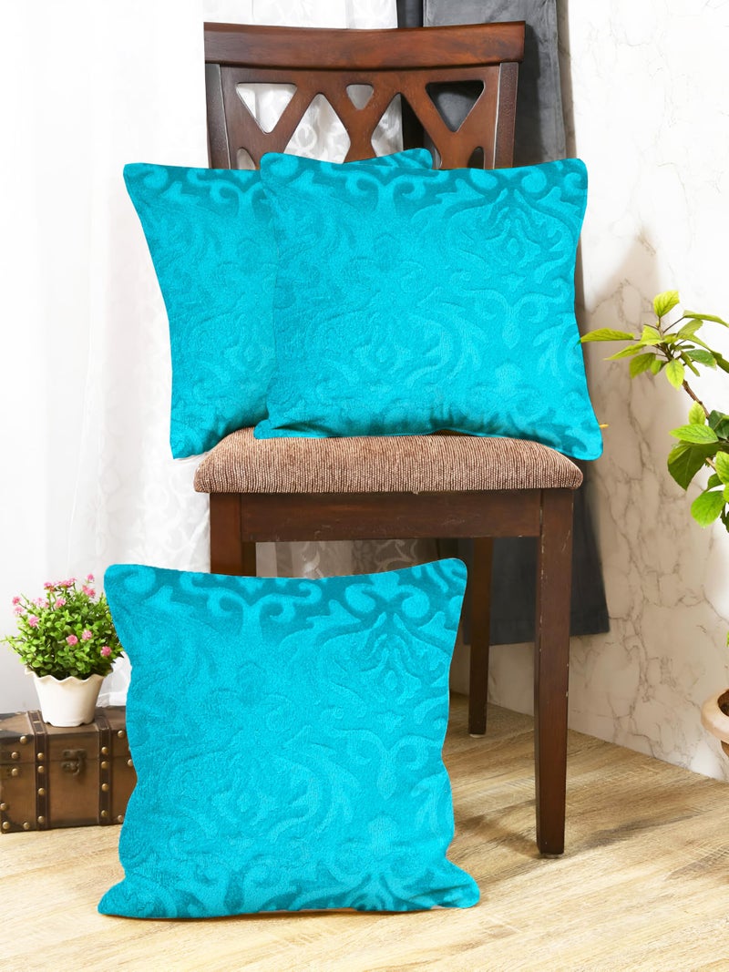 STARNSTYLE Velvet Decorative Cushion Cover 12x12 Inch - Set of 1, Soft Solid Damask Square Throw Pillow Covers for Sofa, Living Room or Home Decor - 30x30 cm - Image 4