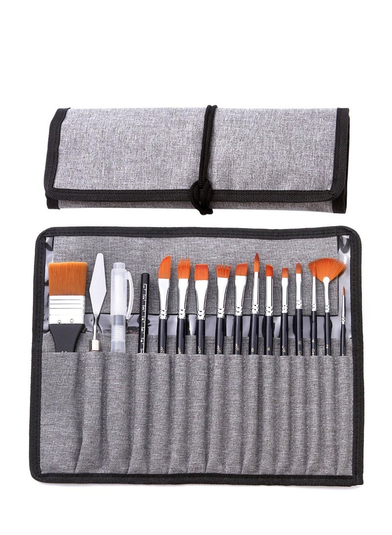 Watercolor Brushes Professional Paint Brush Set for Artists, Different Sizes with Flat, Round Pointed Soft Nylon Hair Brushes for Acrylic, Watercolor, Oil and Gouache Painting - Image 1