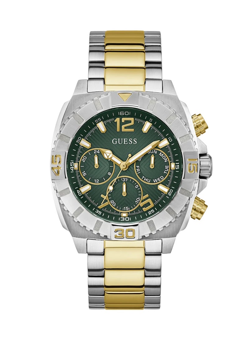 GUESS Mens Quartz Two Tone Multi-function Sratinless Steel Watch GW0800G1 - 44mm - Image 1