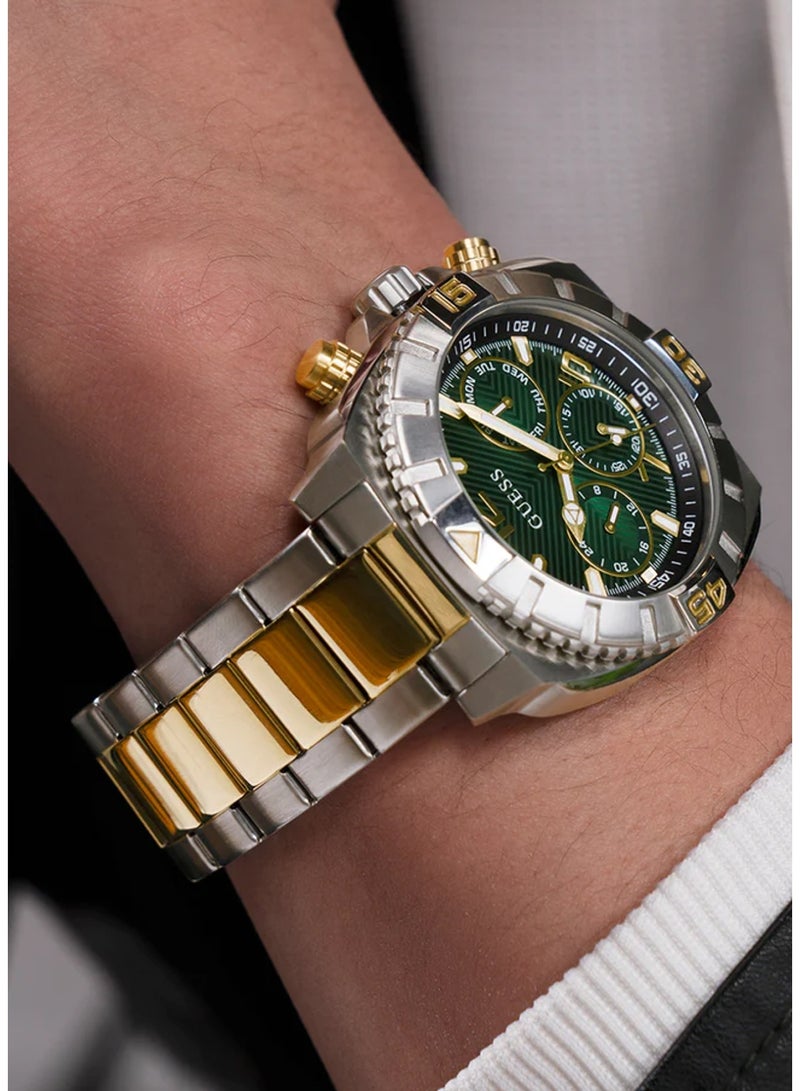 GUESS Mens Quartz Two Tone Multi-function Sratinless Steel Watch GW0800G1 - 44mm - Image 5