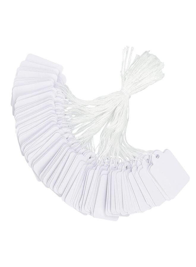 500Pcs Price Tags With String Attached - Kraft Blank Labeling Tags for Retail Clothing, Jewelry - Writable, 1.2 x 1.8in, White - Image 1