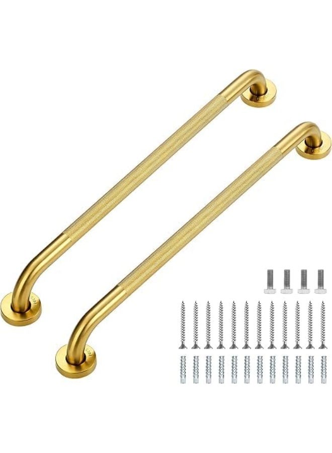 Grab Bars for Shower, 2 Pack 24-Inch Anti Slip Shower Handles for Elderly, Safety Shower Grab Bar, Stainless Steel Handicap Grab Bars for Bathroom,Toilet (Gold, 1" Diameter) - Image 1