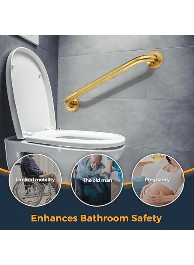 Grab Bars for Shower, 2 Pack 24-Inch Anti Slip Shower Handles for Elderly, Safety Shower Grab Bar, Stainless Steel Handicap Grab Bars for Bathroom,Toilet (Gold, 1" Diameter) - Image 4
