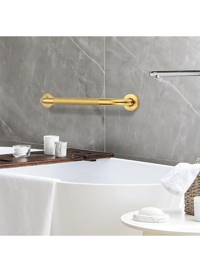 Grab Bars for Shower, 2 Pack 24-Inch Anti Slip Shower Handles for Elderly, Safety Shower Grab Bar, Stainless Steel Handicap Grab Bars for Bathroom,Toilet (Gold, 1" Diameter) - Image 2