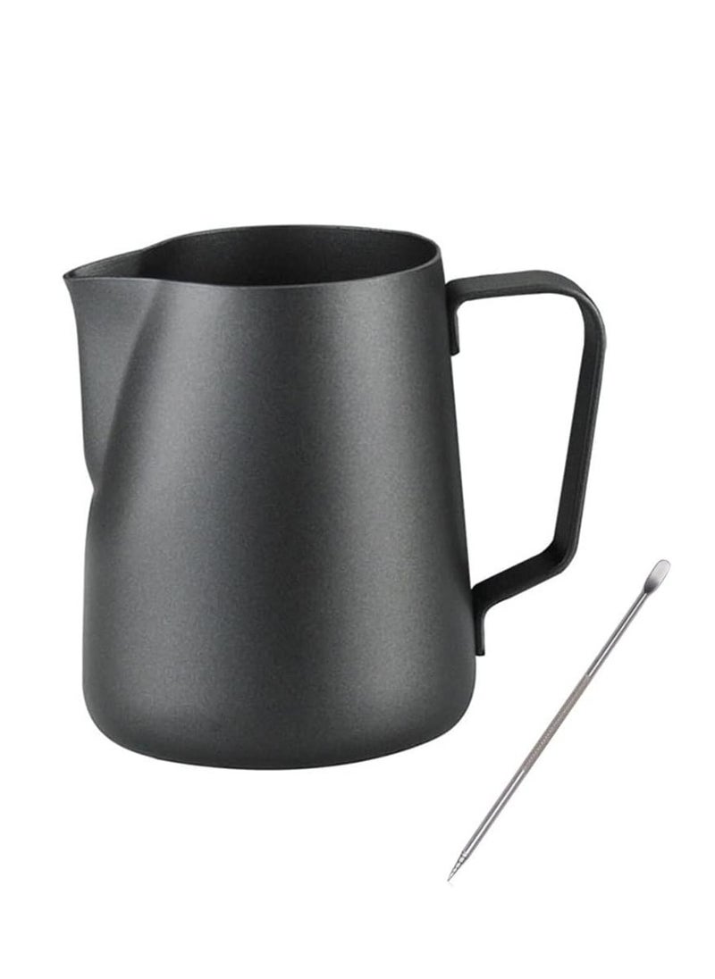 Milk Frothing Pitcher Stainless Steel Espresso Steaming Pitchers, Coffee Milk Frother Jug Cup for Espresso Machines Cappuccino Latte Art Black/Silver 0.35L - pzsku/Z0F1DD5E17ADE45C4FD9EZ/45/_/1735787392/b2e16c3a-fc26-4eab-af28-e01c7b62b114