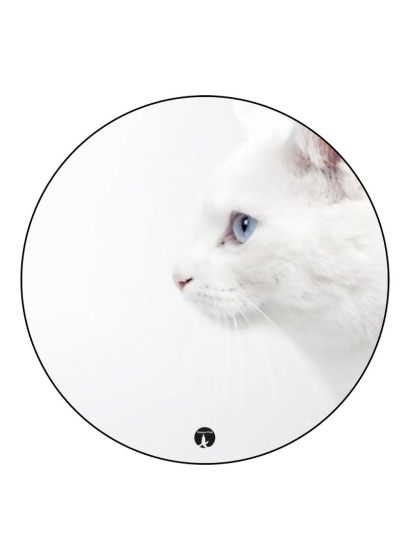 RKN Cat Themed Printed Mouse Pad  White/Blue