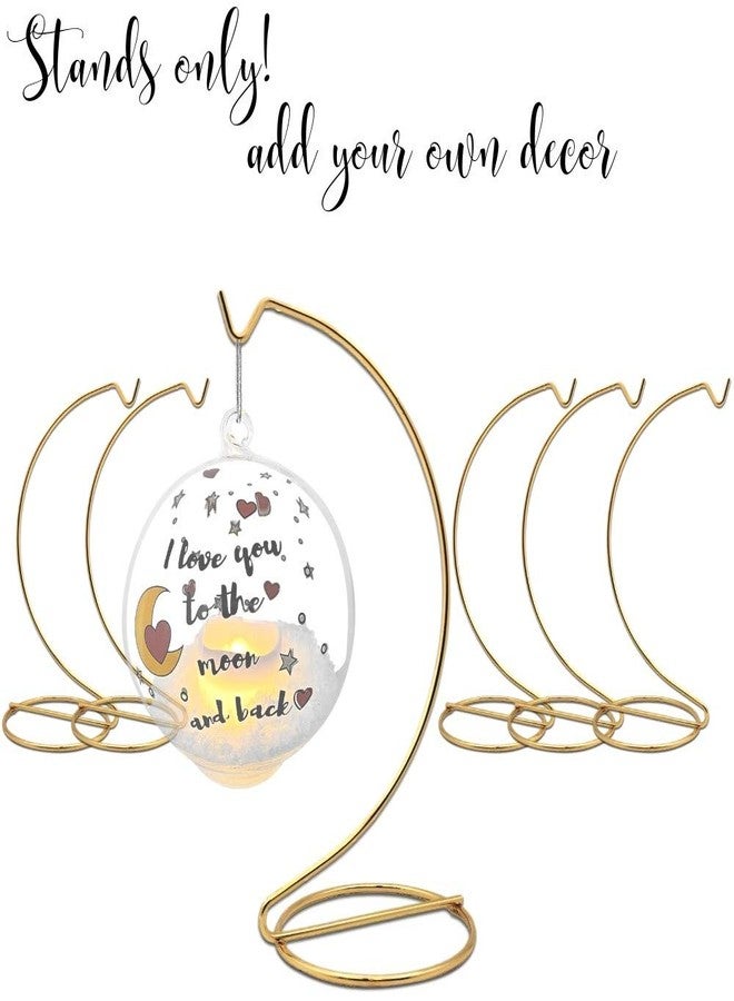 بانبيري ديزاينز حوامل عرض زينة عيد الميلاد الذهبية من بانبيري ديزاينز - للمجوهرات - حامل عرض للأحواض الزجاجية - معدن نحاسي أملس - ارتفاع 7 بوصات، ارتفاع تعليق داخلي 5 بوصات - ملحق حرفي - مجموعة من 6 قطع - Image 2