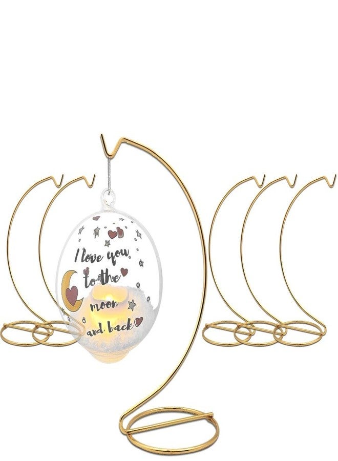 بانبيري ديزاينز حوامل عرض زينة عيد الميلاد الذهبية من بانبيري ديزاينز - للمجوهرات - حامل عرض للأحواض الزجاجية - معدن نحاسي أملس - ارتفاع 7 بوصات، ارتفاع تعليق داخلي 5 بوصات - ملحق حرفي - مجموعة من 6 قطع - Image 1