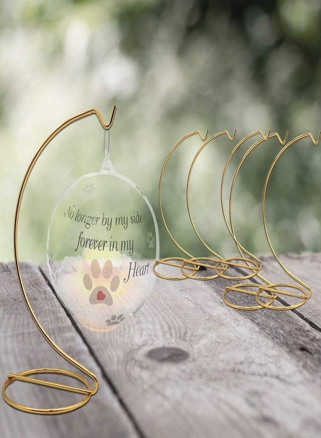 بانبيري ديزاينز حوامل عرض زينة عيد الميلاد الذهبية من بانبيري ديزاينز - للمجوهرات - حامل عرض للأحواض الزجاجية - معدن نحاسي أملس - ارتفاع 7 بوصات، ارتفاع تعليق داخلي 5 بوصات - ملحق حرفي - مجموعة من 6 قطع - Image 4