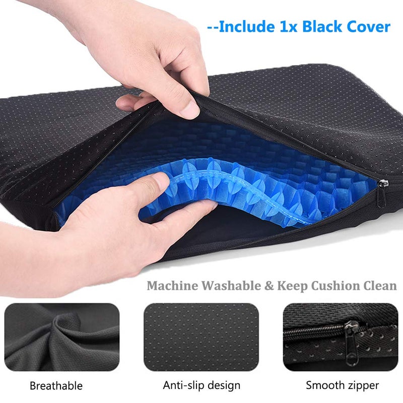 Helishy Gel Seat Cushion, Office Seat Cushion Chair Pads for Office Home Car Wheelchair Long Trips - Extra Large Gel Cushion for Pressure Sores, Tailbone, Back, Sciatica Pain Relief (Extra Large, Blue) - Image 5