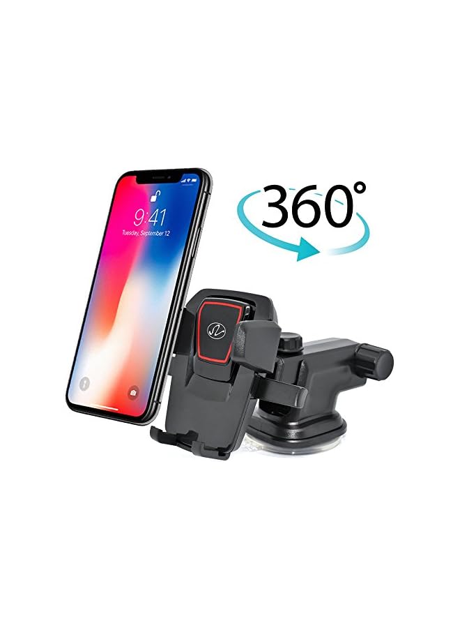 S-TOP Car Phone Holder Stand, Air Vent Adjustable Car Phone Mount, 360 Degree Adjustable Non-Slip Stand, Metal Steel Hook, Stable & Secure, Compatible for All Phones - Image 2