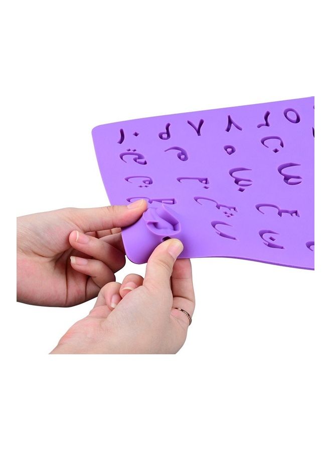 NIBEMINENT Arabic Letter Shape Silicone Mould Purple 33x0.8x22.5cm - Image 2