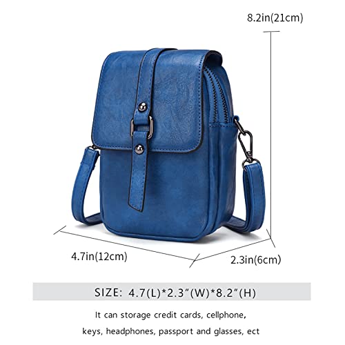 My Friday myfriday Vintage Crossbody Phone Bag for Women, Small Leather Shoulder Purse and Handbag with Tassel&Rivet Decoration - Image 2
