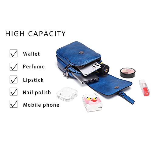 My Friday myfriday Vintage Crossbody Phone Bag for Women, Small Leather Shoulder Purse and Handbag with Tassel&Rivet Decoration - Image 3