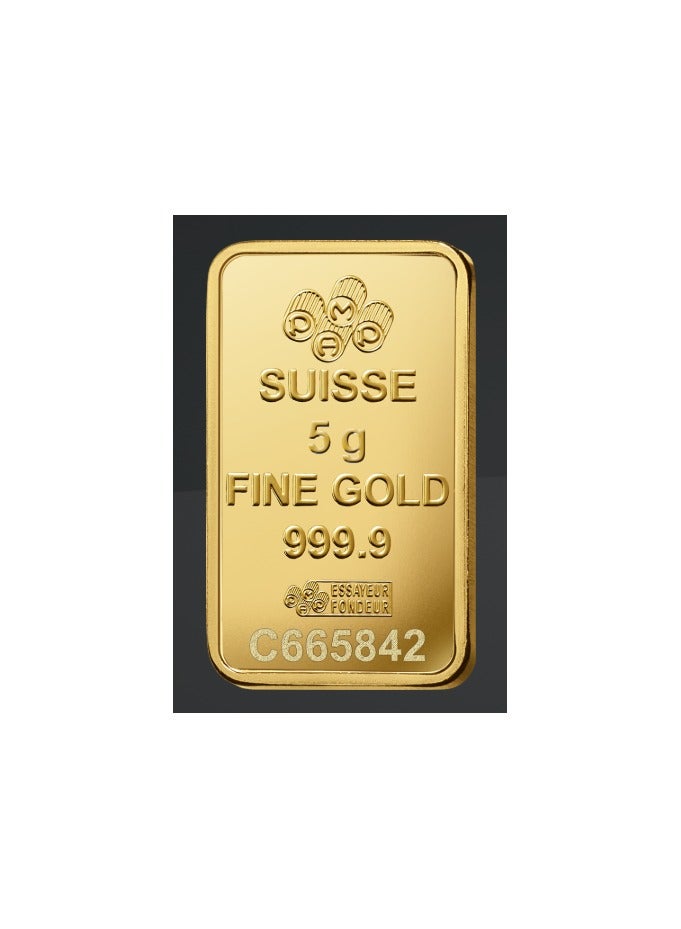 PAMP CKS Suisse Pamp 5 Gram 24k Gold Bar - 5 Grams Gold Bar 24KT 999.9 Purity  - Image 4