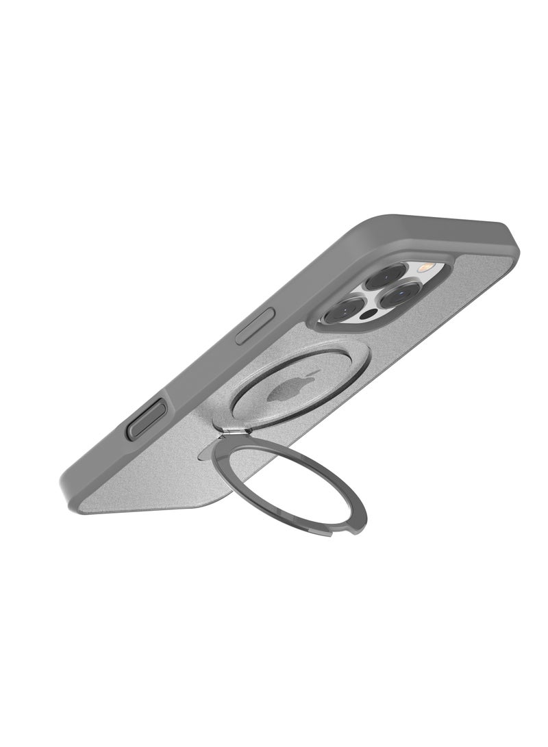 حافظة مغناطيسية لجهاز iPhone 16 Pro Max مع حامل، حامل مدمج متوافق مع MagSafe، مختبرة ضد السقوط بمعيار عسكري، حماية، حافظة هاتف رقيقة شفافة لجهاز iPhone 16 Pro Max 6.9" 2024، رمادي طبيعي من التيتانيوم - Image 4