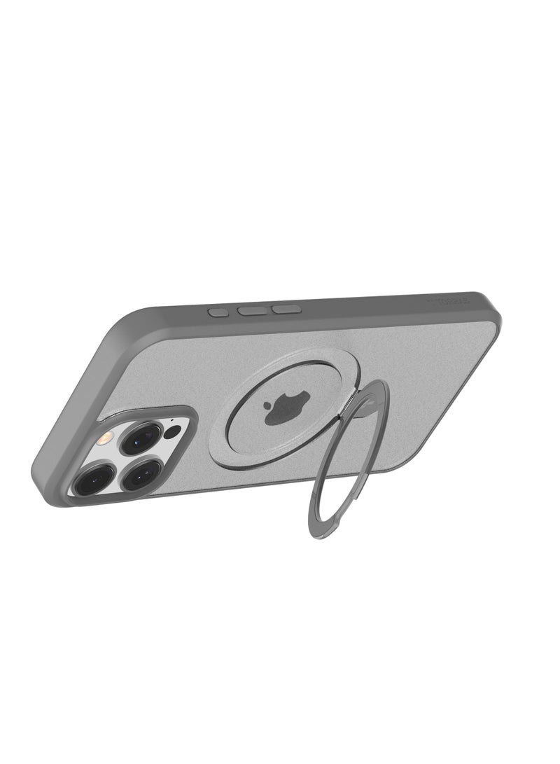 حافظة مغناطيسية لجهاز iPhone 16 Pro Max مع حامل، حامل مدمج متوافق مع MagSafe، مختبرة ضد السقوط بمعيار عسكري، حماية، حافظة هاتف رقيقة شفافة لجهاز iPhone 16 Pro Max 6.9" 2024، رمادي طبيعي من التيتانيوم - Image 5