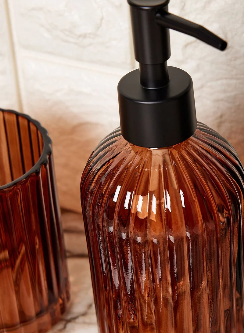 Noire Edit Set Of Three Amber Glass Bathroom Range