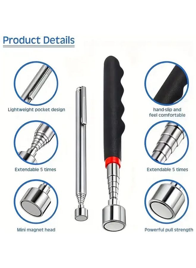 2PCS Heavy Duty Telescoping Magnet Pickup Tool 20lb Magnetic Grip Extendable Handle - Image 3