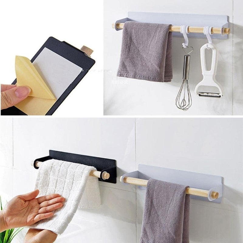 Indian Decor Over Door Kitchen Towel Bar Hanging Holder Towel Shelf Rack Kitchen Organiser Rail Black - Image 5