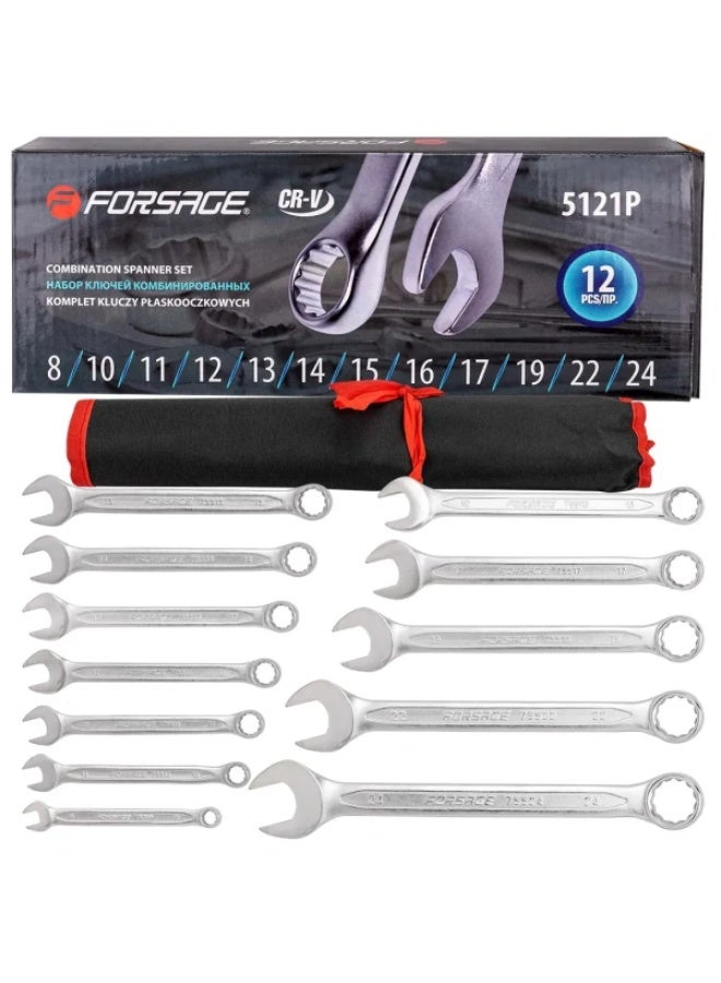 FORSAGE Combination wrench set 12pcs (8-24mm), on holder - Image 2