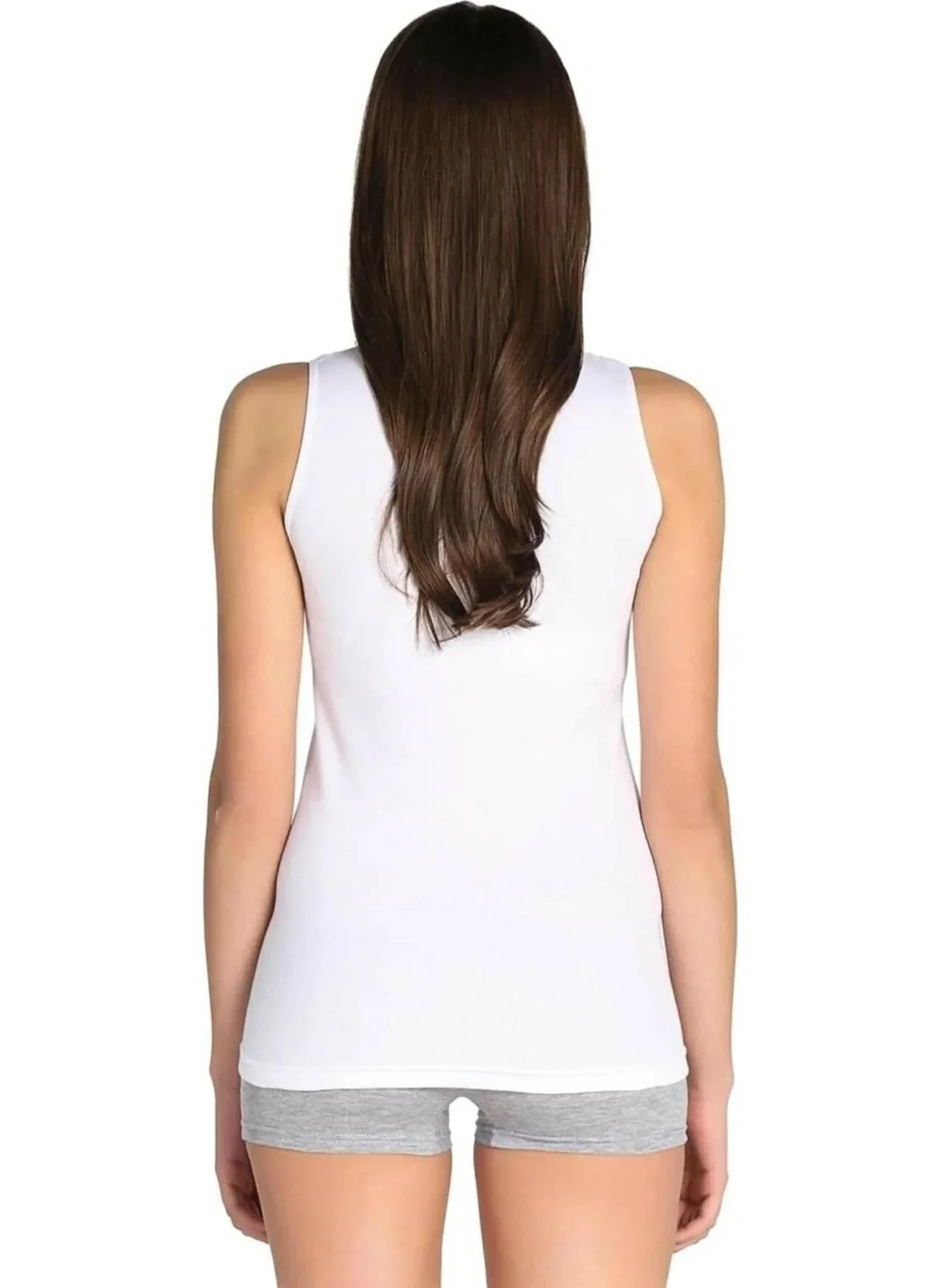Tutku Passion Women's Ribana Wide Strap White Undershirt 0136 - 12 Pieces