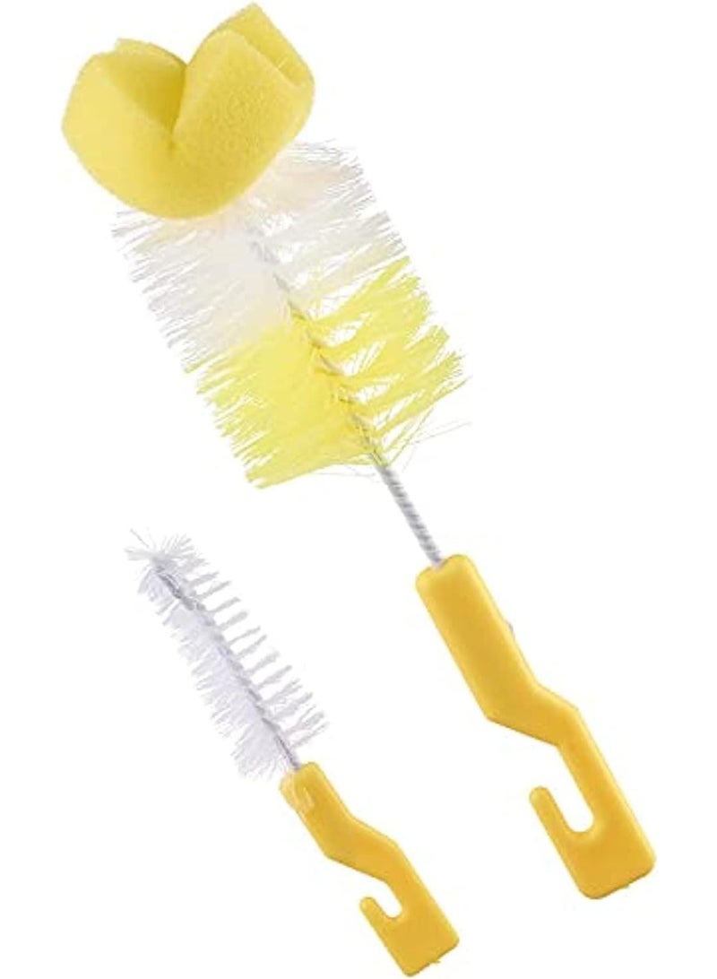 Imported baby bottle brush set consisting of 4 different colored pieces for cleaning baby bottles and cups. - Image 4