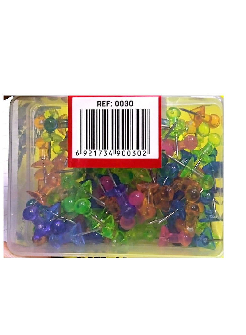 Deli 100-Piece Push Pin Set Multicolour - Image 2