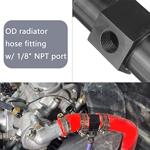 BAGARAATAN Black Aluminum Water Temp Meter Temperature Gauge Joint Pipe Radiator Sensor Adaptor Attachment Hose Clamps 22mm - Image 4