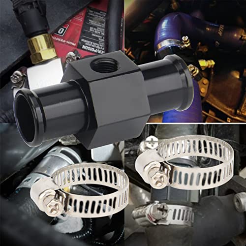 BAGARAATAN Black Aluminum Water Temp Meter Temperature Gauge Joint Pipe Radiator Sensor Adaptor Attachment Hose Clamps 22mm - Image 3