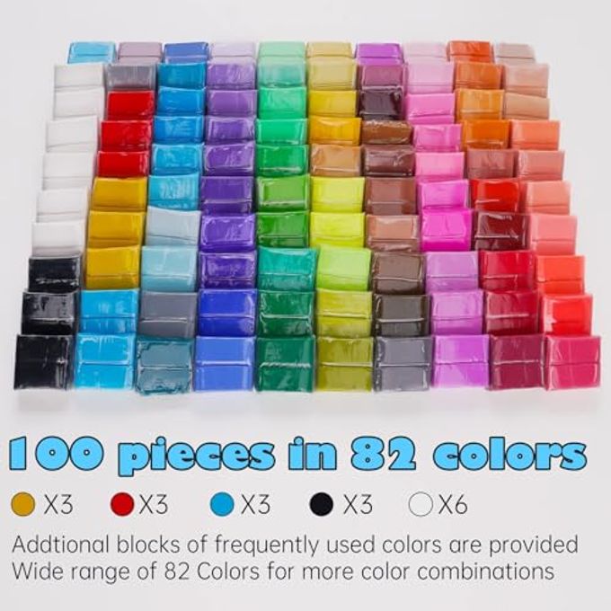 Tomorotec 100PCS Polymer Clay Value Pack 82 Colors in Bulk Small Blocks Starter Kit with Tools, Individually Wrapped Oven Modeling Clay, Molding DIY Clay, Baking Clay for Sculpting for Kids Beginner - Image 5