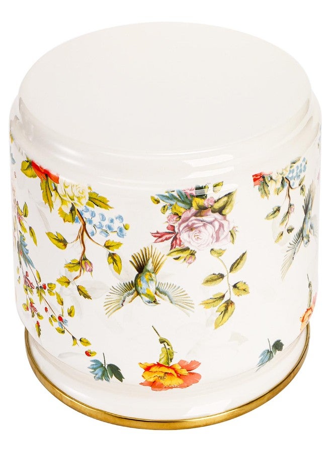 Elsjoy Vintage Enamel Canister with Lid, 81 oz Large Enamel Storage Container Floral Ceramic Cookie Jar, Farmhouse Ceramic Kitchen Canister for Sugar, Tea, Candy - Image 4