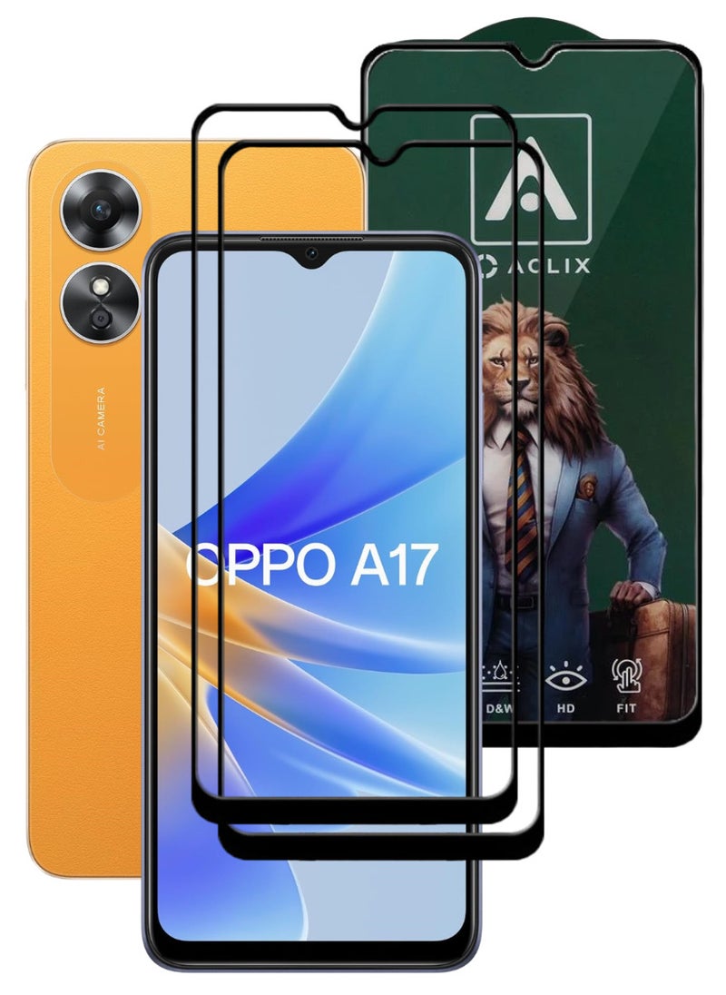 ACLIX 2 Pieces Antistatic ESD Dustproof Premium Quality High Definition Tempered Glass Screen Protector Designed For Oppo A17 - Image 1