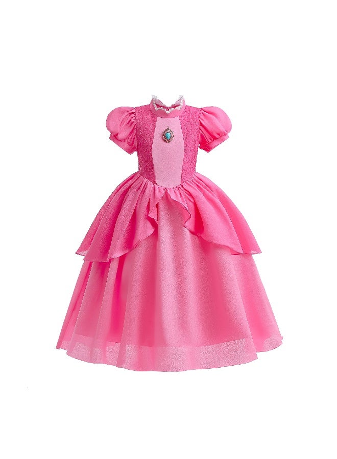 Halloween Peach Costume For Baby Girl Lace Dress Christmas Kid Pink Wedding Party Frock Child Tunic Clothes - Image 1