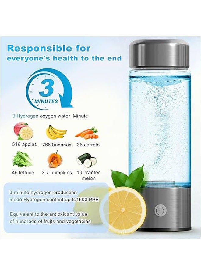 عام زجاجة مياه هيدروجين، زجاجة مياه هيدروجين محمولة قابلة للملء، مزودة بتقنية مولد الماء المتأين SPE PEM، جهاز توليد لتحسين جودة الماء في 3 دقائق، مناسبة للاستخدام في المنزل والمكتب والرحلات، وهي فكرة تذكارية. - Image 2