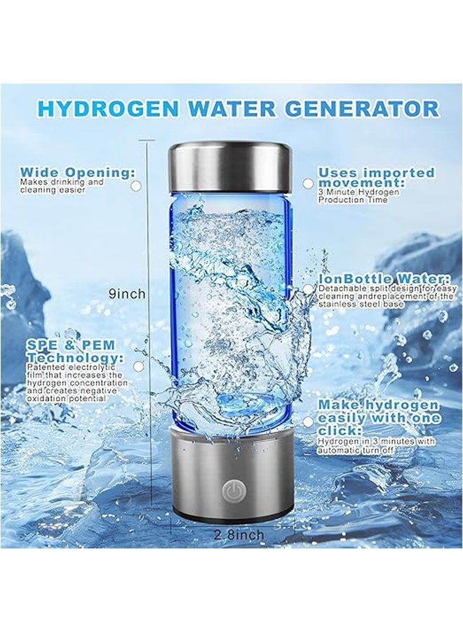عام زجاجة مياه هيدروجين، زجاجة مياه هيدروجين محمولة قابلة للملء، مزودة بتقنية مولد الماء المتأين SPE PEM، جهاز توليد لتحسين جودة الماء في 3 دقائق، مناسبة للاستخدام في المنزل والمكتب والرحلات، وهي فكرة تذكارية. - Image 5