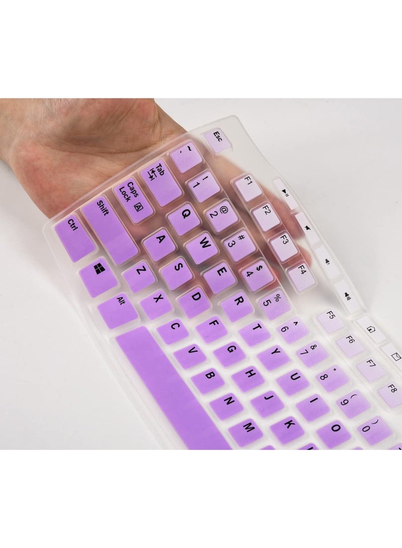 Mk270/Mk295/K270/K275/Mk260/K200/Mk275/Mk370 Wireless Keyboard (Gradient Purple) Ultra Thin Silicone Keyboard Cover, Suitable For Logitech - Image 2