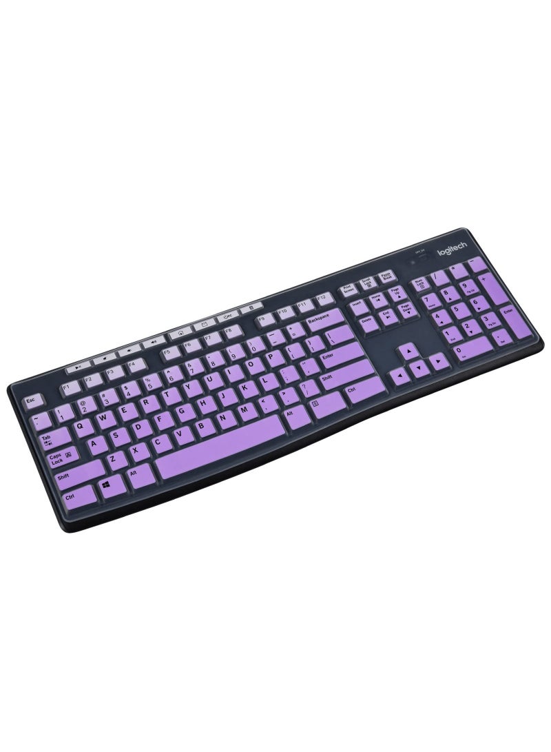 Mk270/Mk295/K270/K275/Mk260/K200/Mk275/Mk370 Wireless Keyboard (Gradient Purple) Ultra Thin Silicone Keyboard Cover, Suitable For Logitech - Image 1