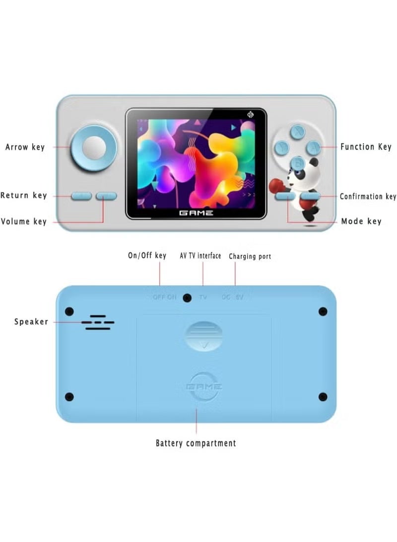 ELTRAZONE Retro Handheld Game Console, 500 Classic Built-in Games, Rechargeable Color Screen, Landscape Green - Image 3