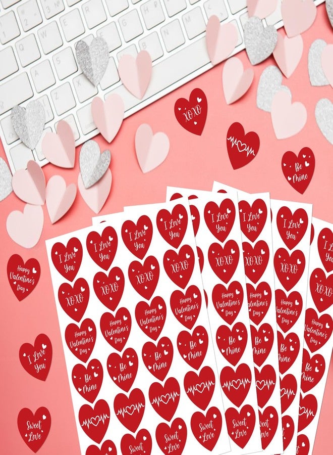 Anwyll Valentines Day Heart Stickers,Happy Valentines Day Gift Stickers,480Pcs 1.5Inch Red I Love You Stickers for Adult Kid,Self-Adhesive Sweet Love Stickers,Be Mine Heart Stickers for Envelope Seal - Image 4